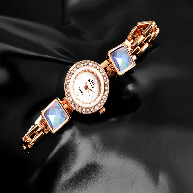 Часы наручные SOXY женские кварцевые брендовые Роскошные модные с браслетом из