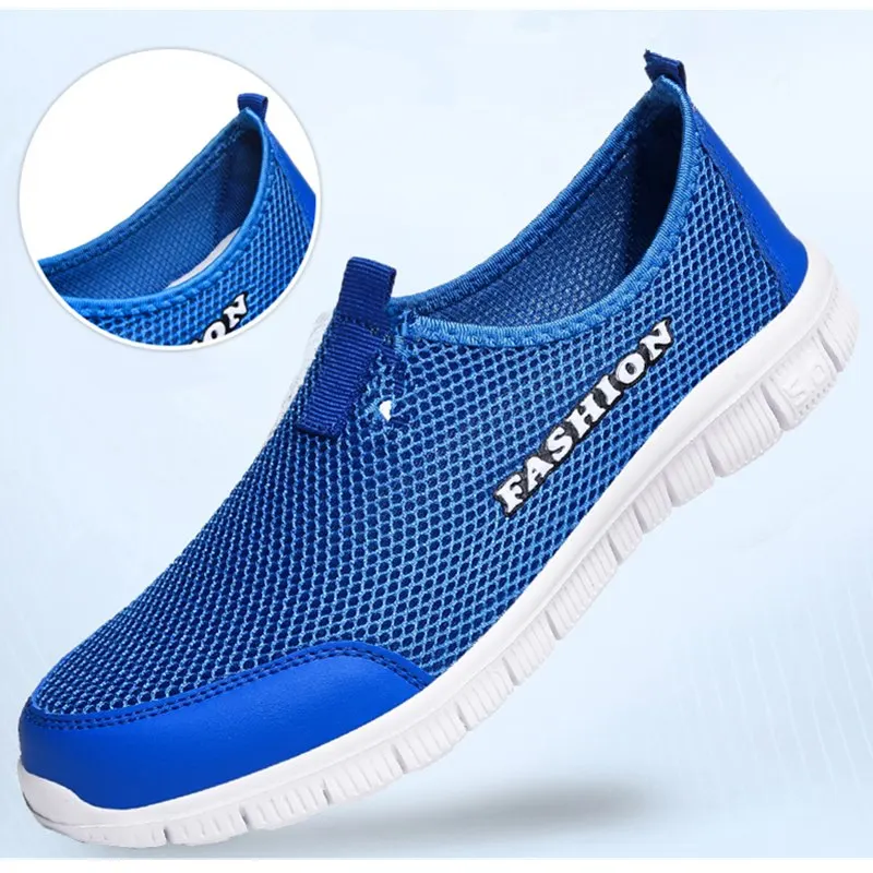 Сетчатые кроссовки для мужчин и женщин светильник дышащие унисекс без шнуровки