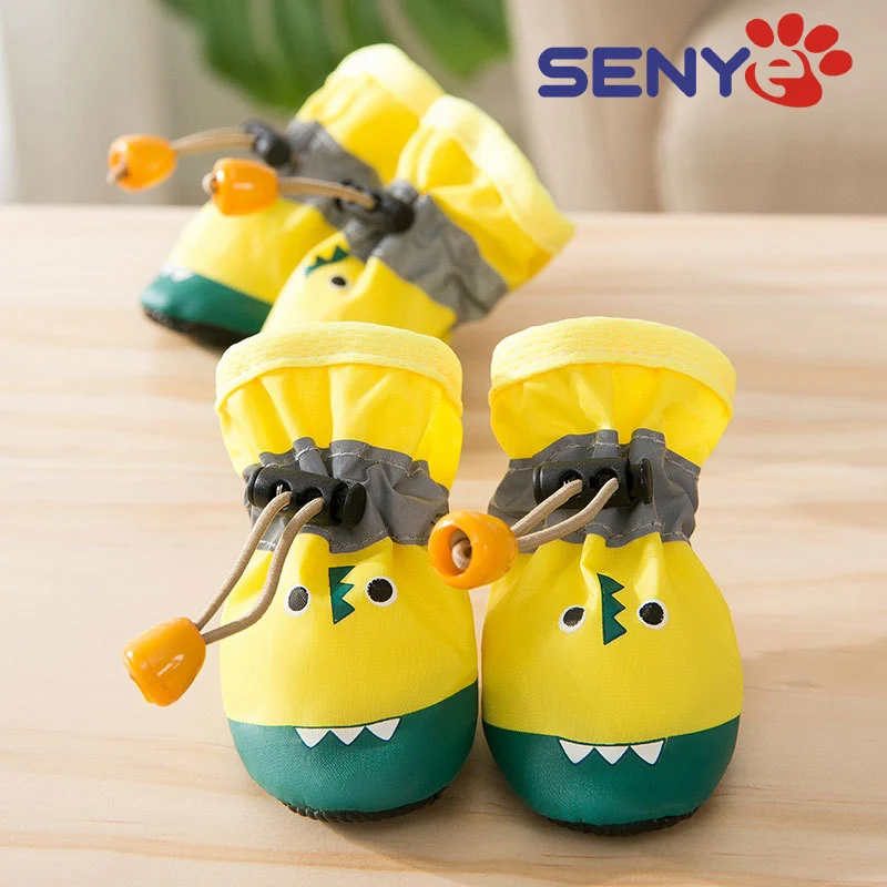 

Cute Crocodile Rain Breathable Soft Bottom Shoes Waterproof And Anti-dropping Pet Small Puppies Feet Spring And Autumn Sh
