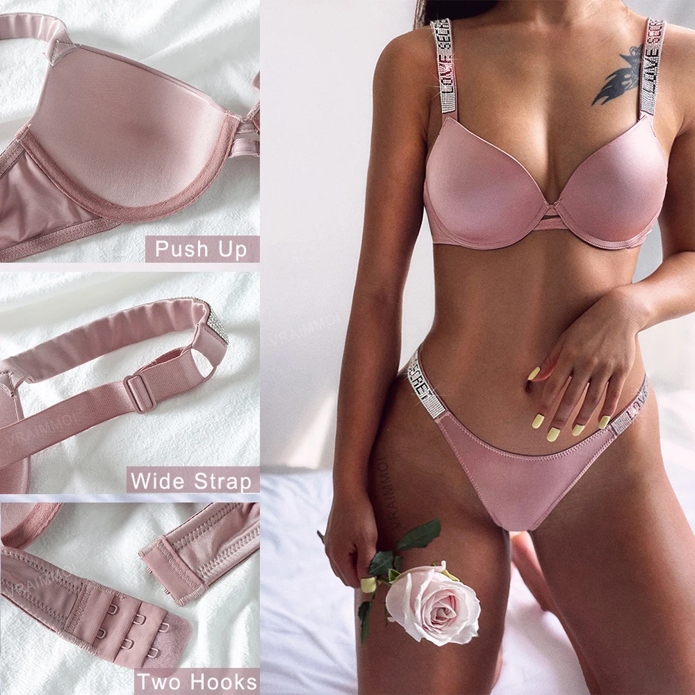 1 шт. стразы пуш ап бюстгальтер женское нижнее белье сексуальный для женщин с