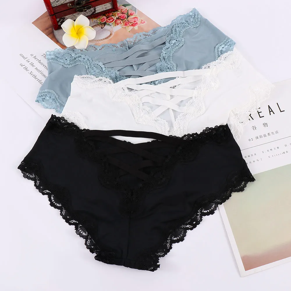 2019 модные трусики бандажные ажурные шелковые сексуальные женские кружевные