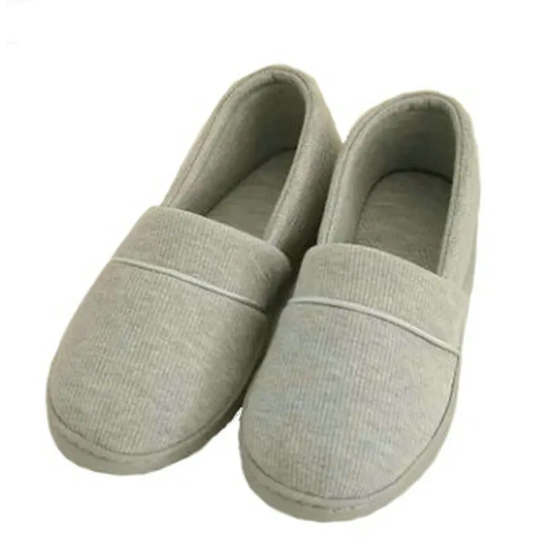 Плюшевые зимние теплые тапочки в новом стиле розовые/серые домашние для гостиной