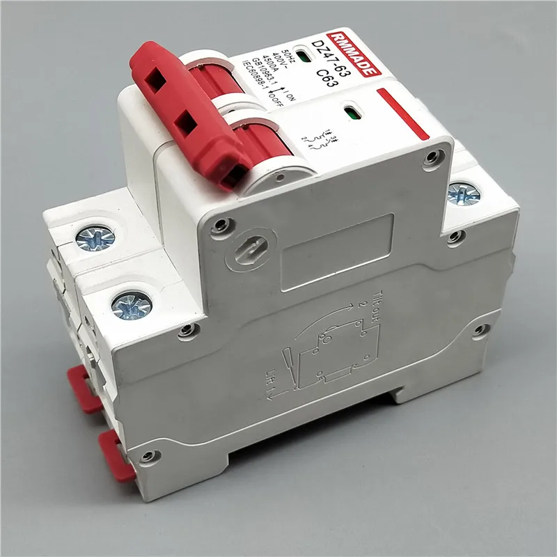 AC220V 400V DZ47 63 2P 6A 10A 16A 20A 25A 32A 40A 50A 125A Мини выключатель резной переключатель
