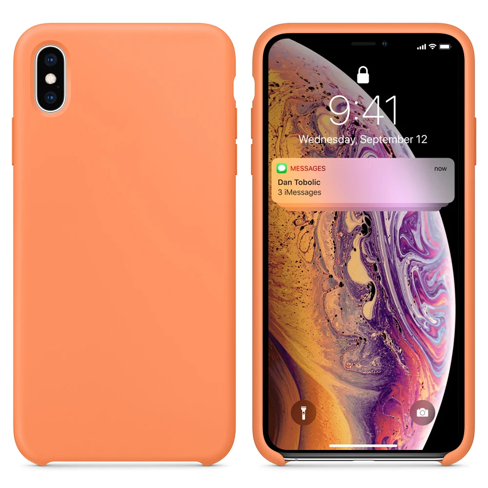 Papaya Силиконовый чехол, роскошный тонкий мягкий чехол для IPhone 11 Pro Max, чехол xs max xr x 8 7 6s plus, чехол с логотипом, резиновый противоударный силикагель - Цвет: Papaya
