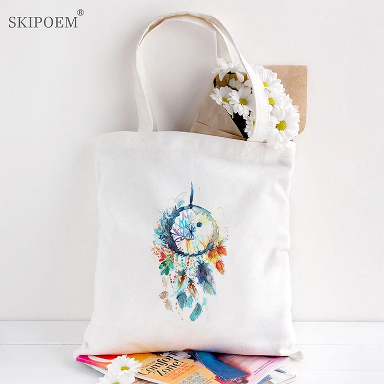 

Сумка на плечо для магазина, вместительный мессенджер с изображением Ловца снов, Милый Винтажный подарок учителю из мультфильма, лето