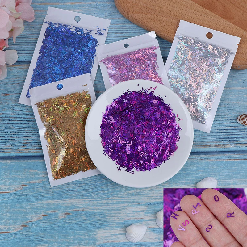 10g/bag Laser Nail Art Sequin Decoration Letter Shape Glitter Sequins Mixed Flakes Manicure | Красота и здоровье