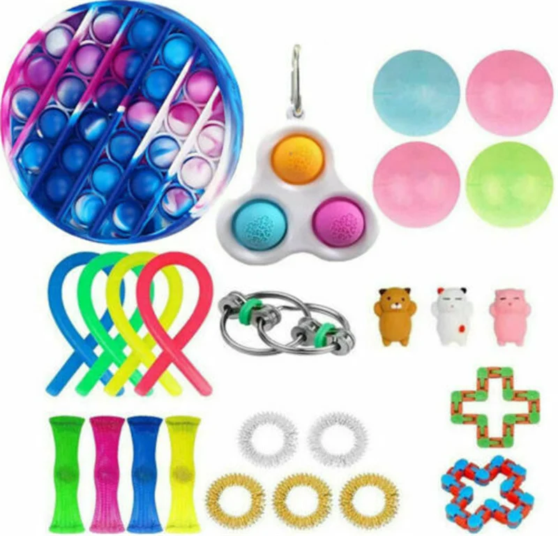 Набор игрушек антистресс для взрослых и детей набор из 25 антистрессовых шнурков