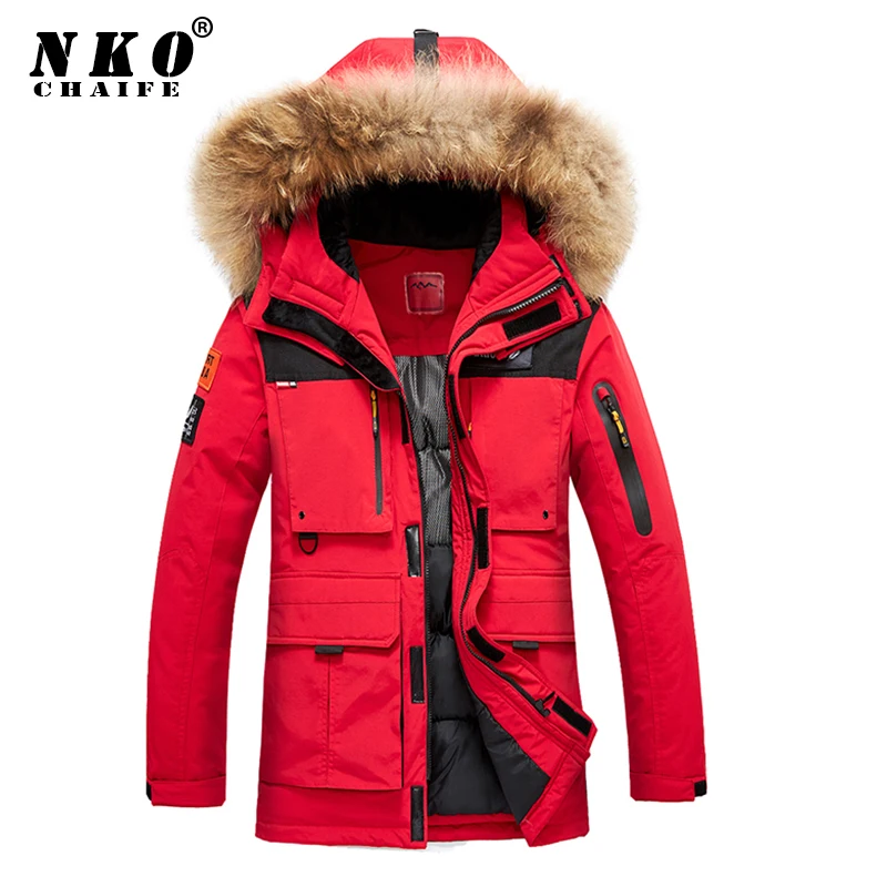 

CHAIFENKO Brand Winter Casual Warm Long Parkas Men Fashion Fur Collar Hooded Jacket Coat Men Windproof Thick Outdoor Parkas Men