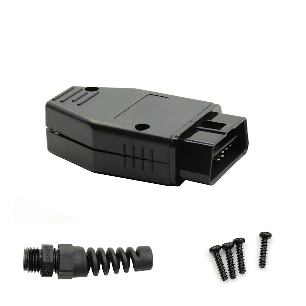 10 шт./лот Мужской разъем OBD 16-контактный разъем OBD2 2 16 контактов II адаптер OBDII J1962 Запасной автомобильный диагностический инструмент.