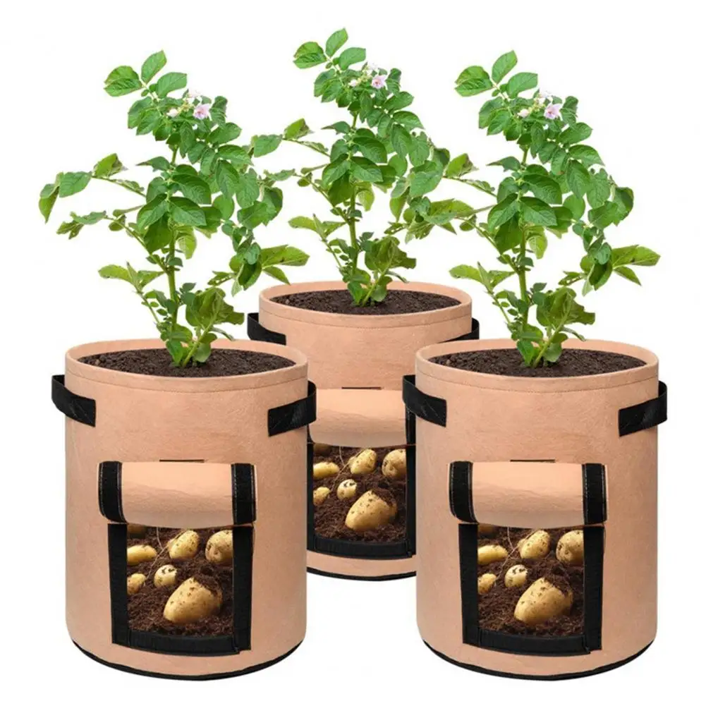 

Planting Bag Garden Accessories Side Opening Waterproof Felt Garden Grow Bag for Home jardin
