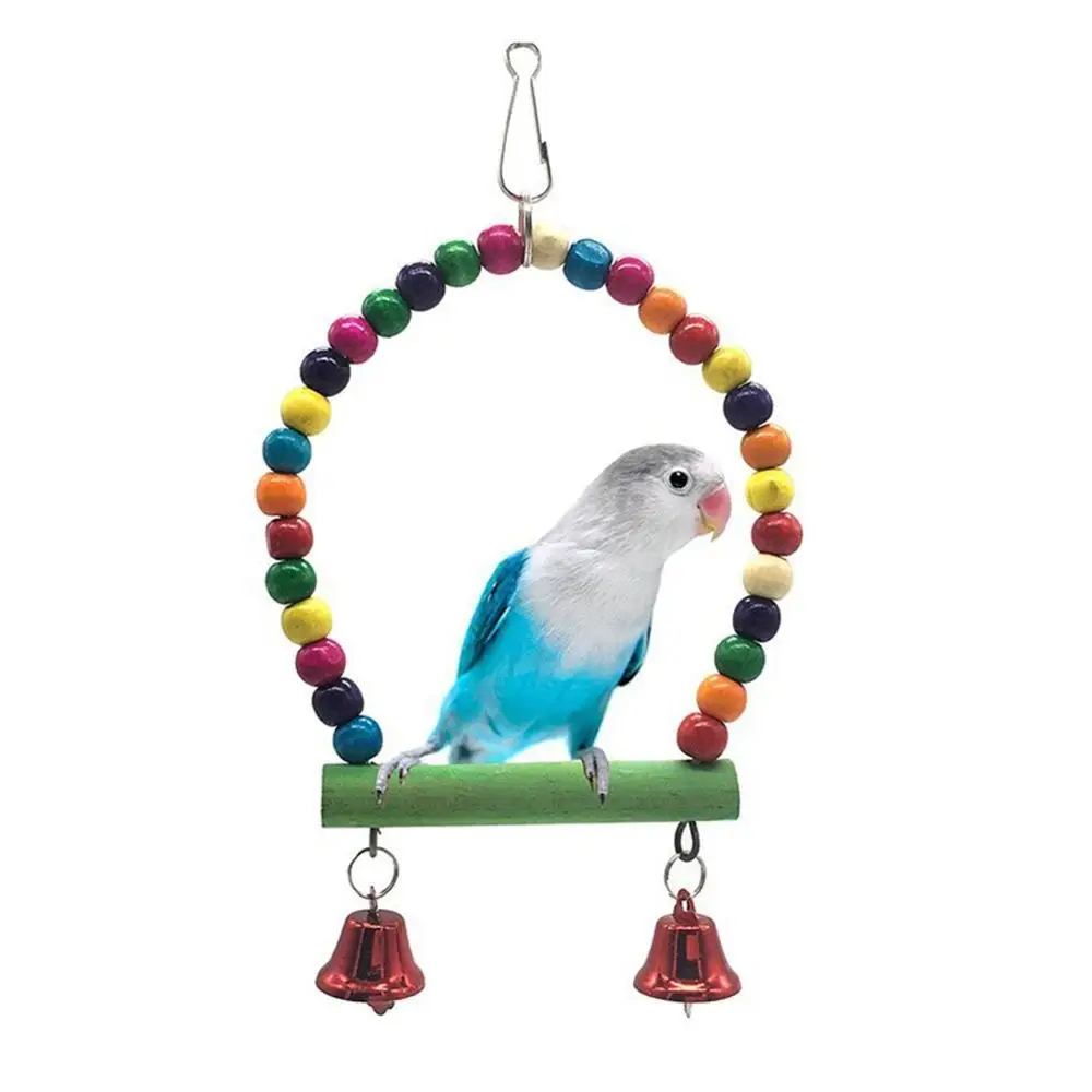 

Pet Bird Swing Parrot Parakeet Budgie Cockatiel Cage Hammock Toys Hanging random