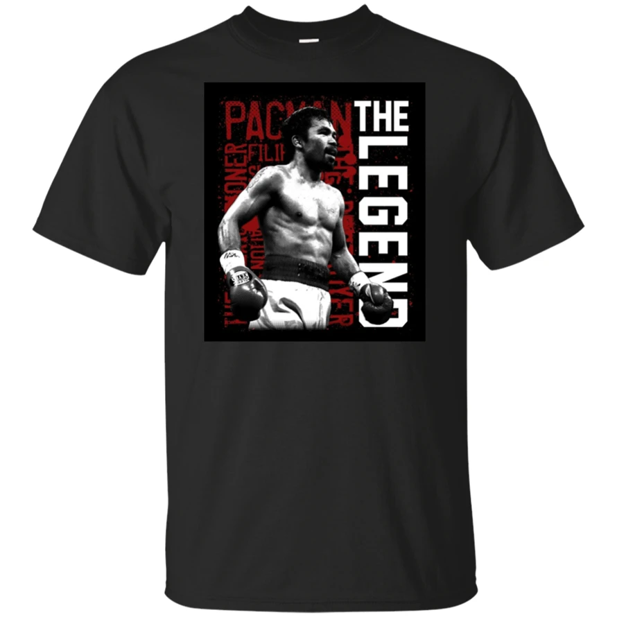 Manny Pacquiao Мужская футболка The Legend X трехслойная черная высшего качества|Мужские