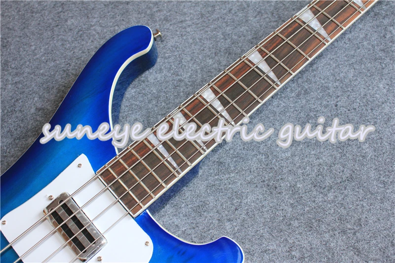 Custom Shop Blue Glossy Rick 4003 4 String Electric Bass Guitar Guitarra Free Shipping | Спорт и развлечения