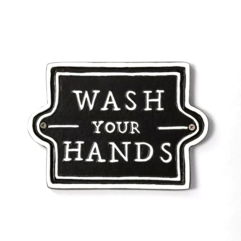 

Wash Your Hands Wall Sign Black/White Wall Decor Witty Personality Quote Adage Saying Home Decoration
