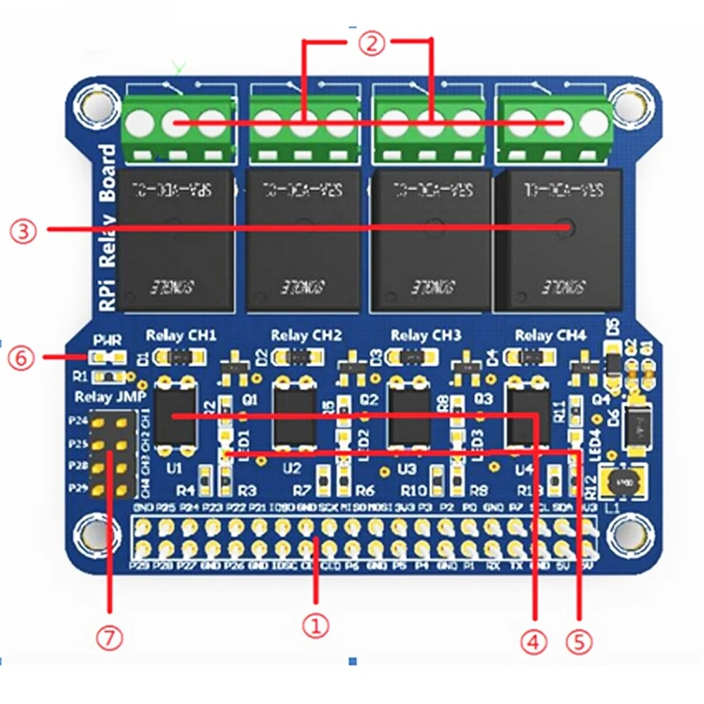 Raspberry Pi плата реле питания Модуль расширения щит поддерживает RPi A +/B +/2 B/3 B для