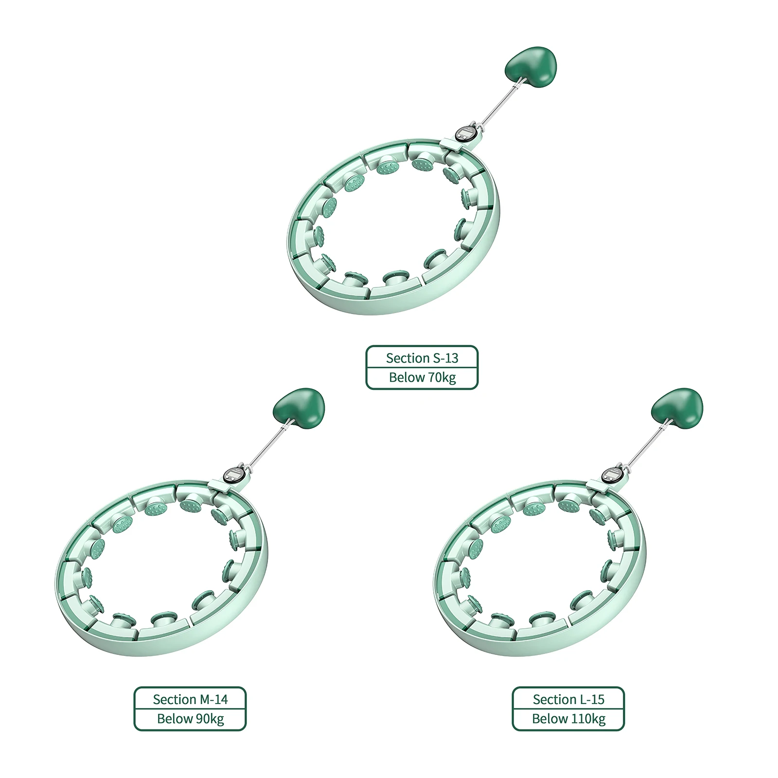 

13 Knots Weighted Fitness Hoop Adjustable Detachable Smooth Sliding Smart Hoop With Counter Spinning Ball For Fitness Body