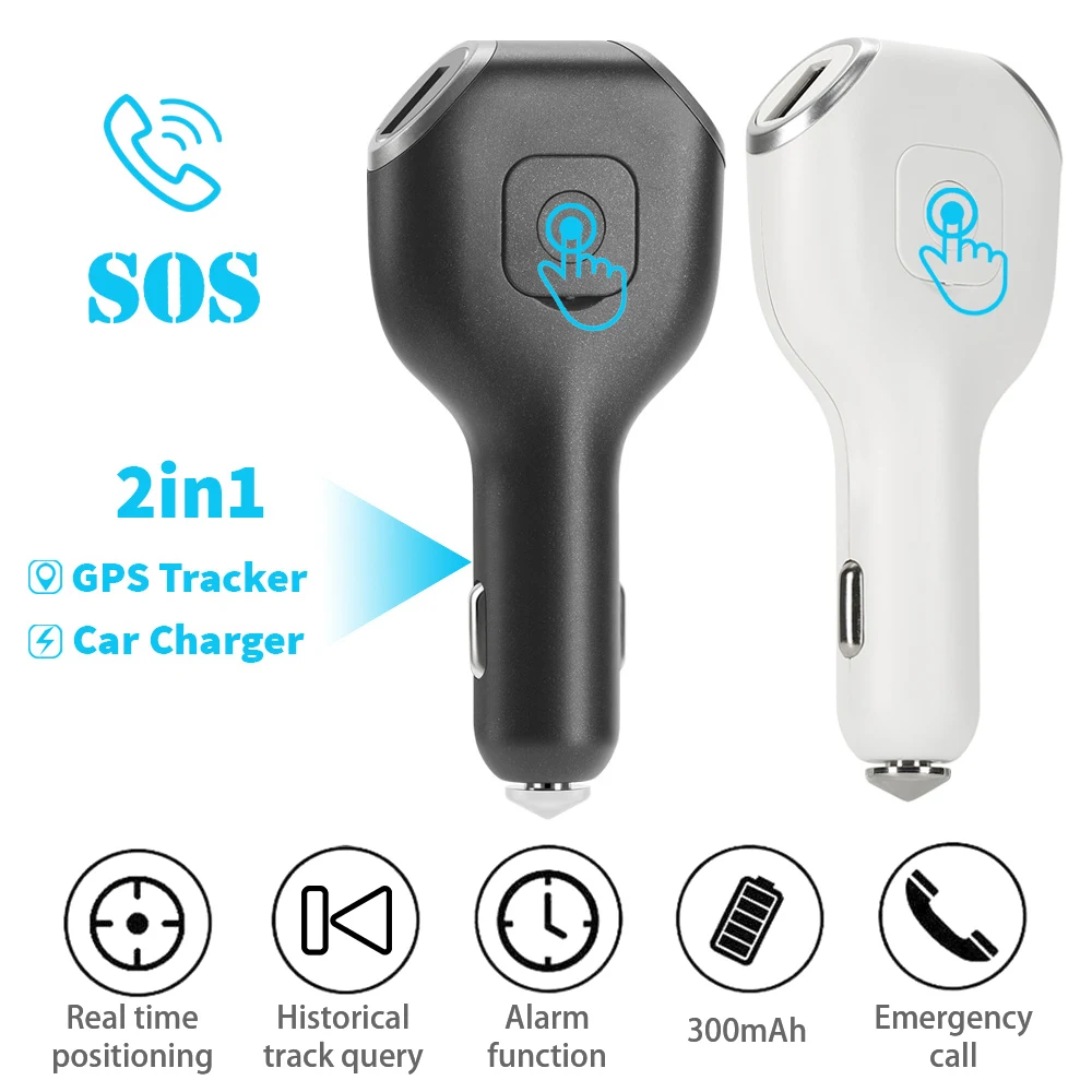 

Car Charger GPS Locator Multi-function Car Charger Dual USB QC 3.0 Adapter Cigarette Lighter GPS/AGPS/WIFI/LBS PIFA antenna