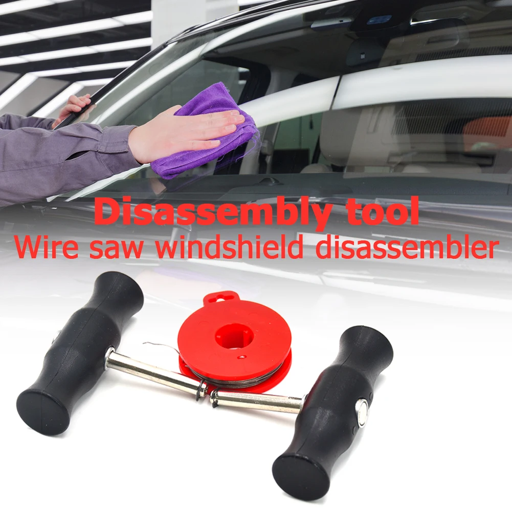 

Car Windshield Remover Windshield Cut Out Knife Accessories Nonslip T Handle Windscreen Removal Tool with Wire Kit