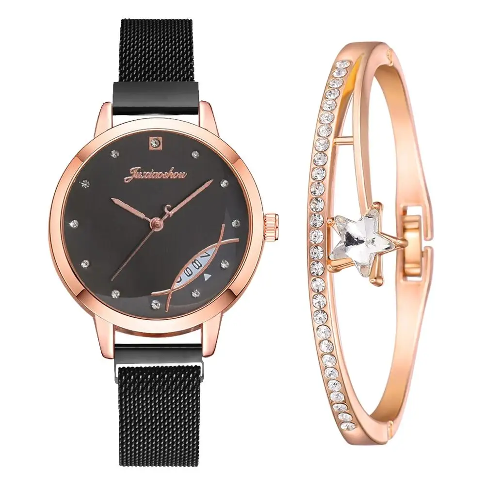 

Luxury Women Bracelet Quartz Watches For Women Magnetic Watch Ladies Sports Dress Black Wrist Watch Clock Gifts Zegarek Ddamski