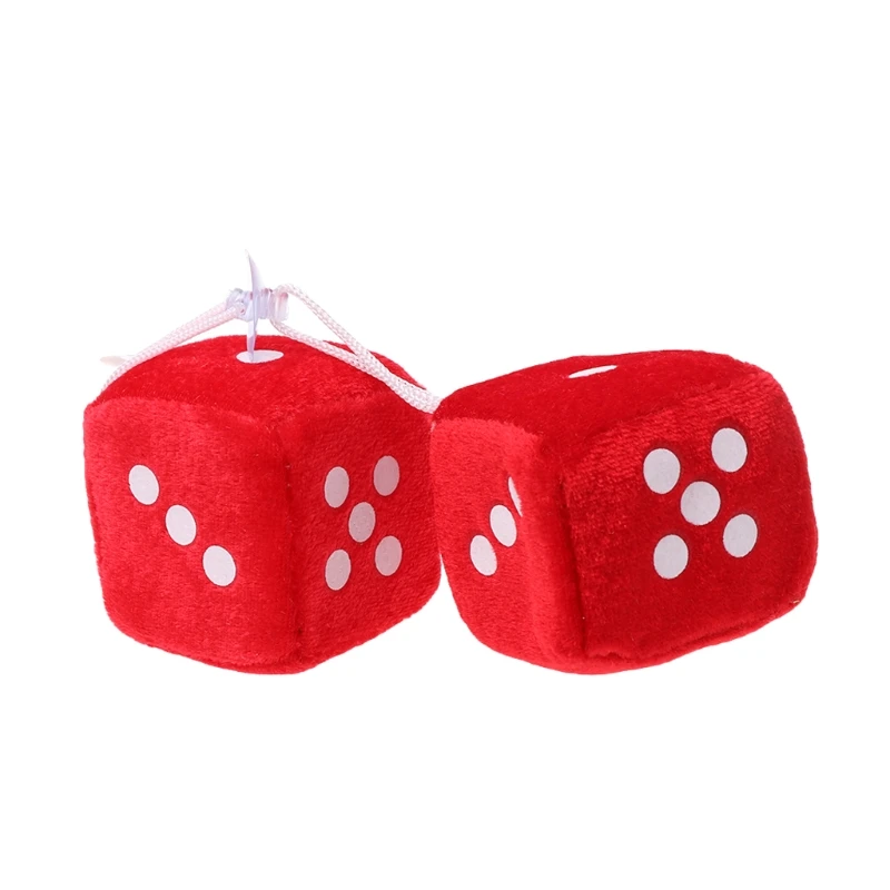

1 Pair Fuzzy Dice Dots Rear View Mirror Hanger Decoration Car Styling Accessorie