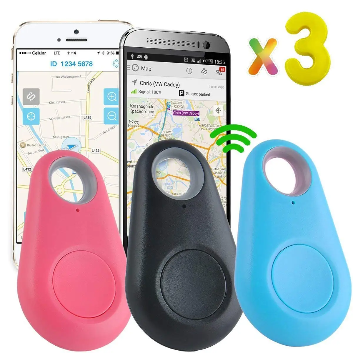3 шт. брелок для ключей Gps фитнес-трекер тег локатор активности ребенок дети собака Телефон Анти Потеря сигнализации устройства слежения Домашние животные