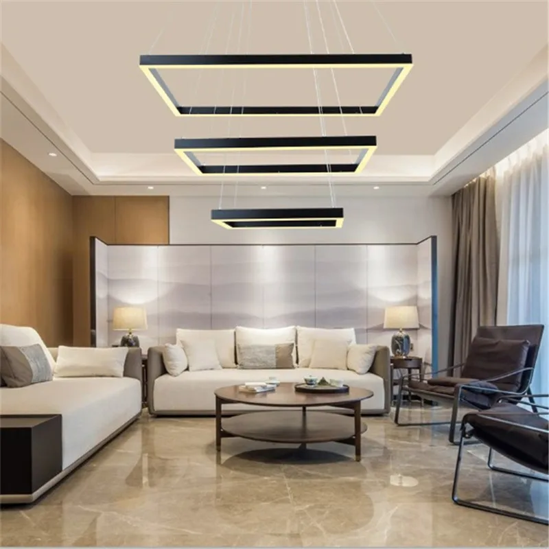 Светодиодная Минималистичная прямоугольная модная люстра в стиле постмодерн