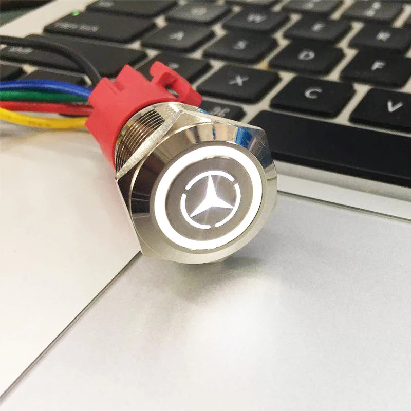 Металлический кнопочный переключатель символы рисунка на заказ светодиодный