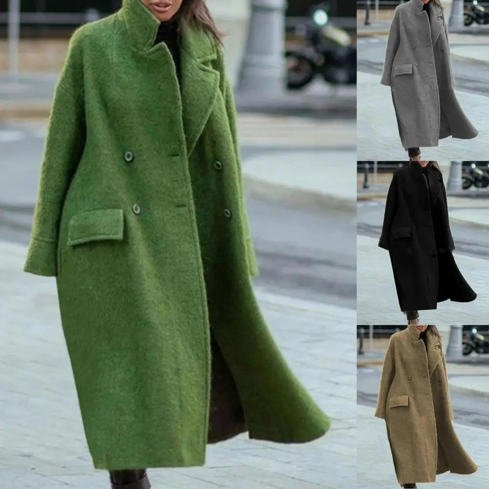 

Overcoat Classic Loose Long Women Casual Woolen Jacket Coat Super Soft Woolen Cardigan Cold Resistant Streetwear