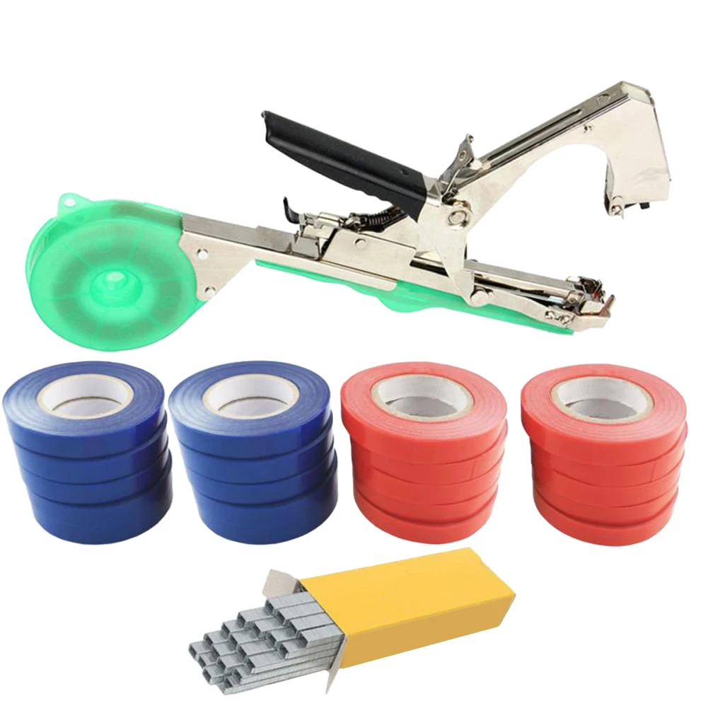 

Garden Tools Tying Machine Hand Garden Tapetool Set Plant Tying Tape Tool With Nail Set For Fruit Flower Vegetable Vine Tomato