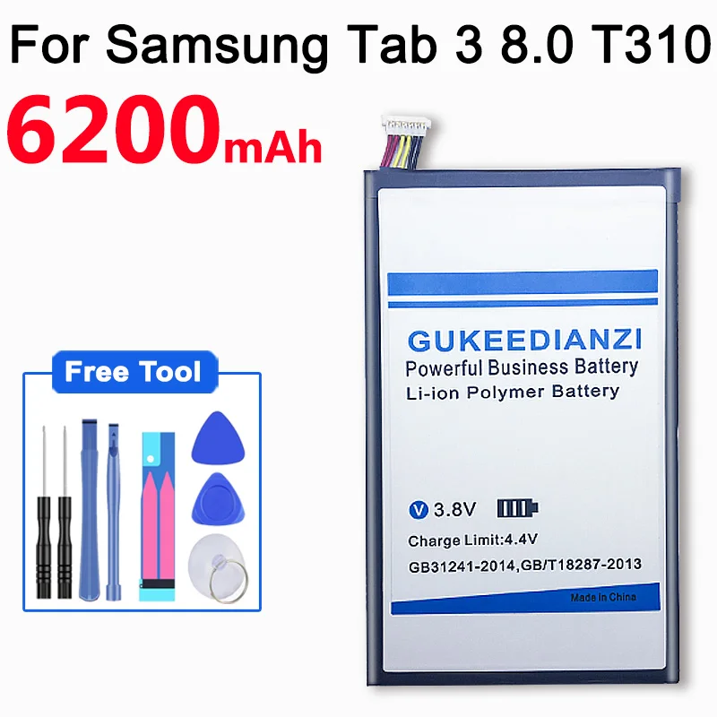 Аккумулятор для планшета GUKEEDIANZI T4450E для samsung GALAXY Tab 3 8,0 SM T310 T311 T315 6200 мАч высококачественные Сменные Аккумуляторы