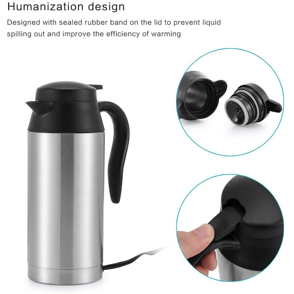 

12V Electric Kettle Stainless Steel Car Heating Kettle Mug Chaleira Electric Travel Thermoses Waterkoker Bouilloire Electrique