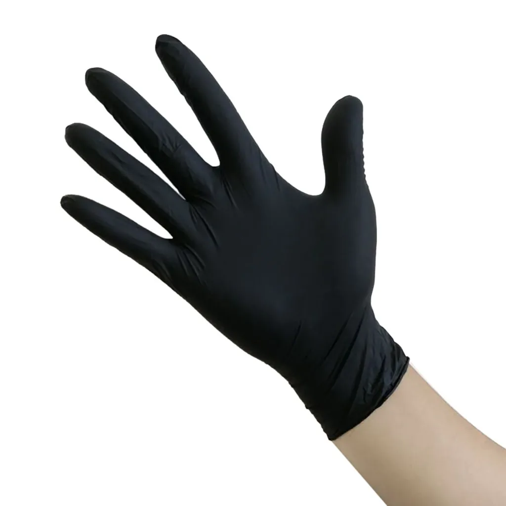 

100pcs Black Disposable Nitrile Gloves Powder Free Ambidextrous For Household Cleaning Use Tattoo Latex Gloves Accessories