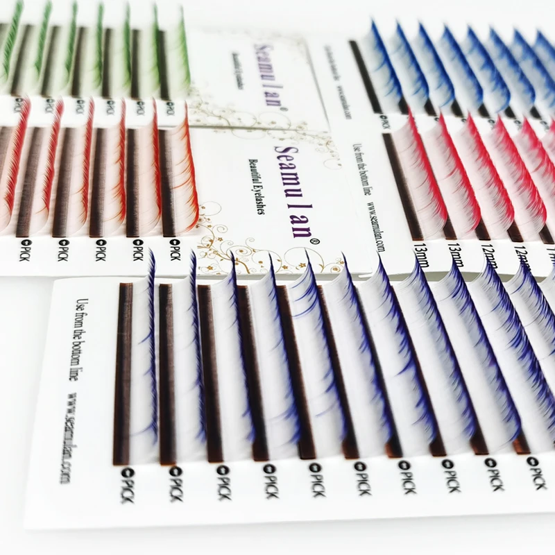 Цветные ресницы с эффектом омбре фиолетовые синие двухцветные искусственные