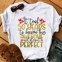 golden it look 50 years to become this awesome and almost perfect letter print t shirt womens clothing love white tshirt femme