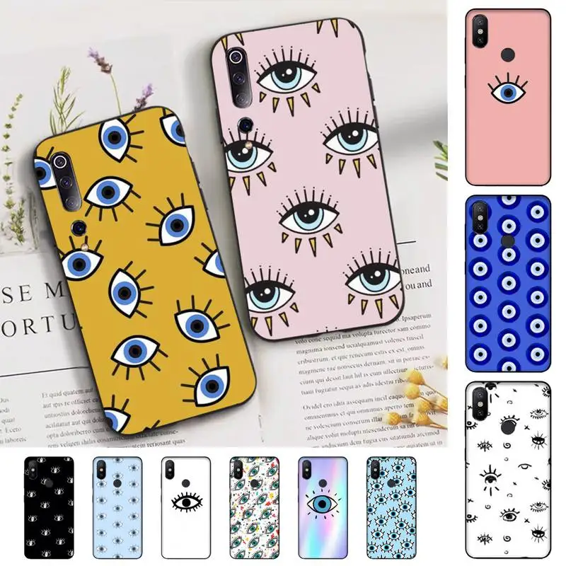 

FHNBLJ Fashion Evil eye Phone Case for Xiaomi mi 5 6 8 9 10 lite pro SE Mix 2s 3 F1 Max2 3