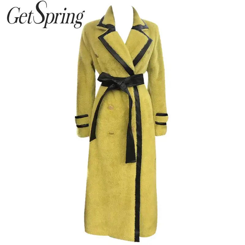 Getвесеннее женское меховое пальто сочетающееся с цветами винтажное из