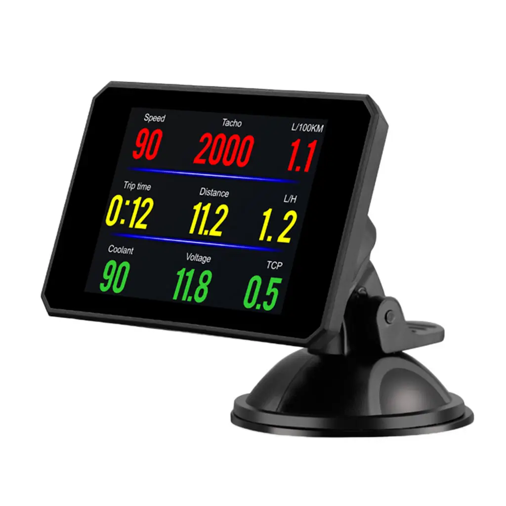 P16 3.9' Car OBD2 Head Up Display HD HUD Speedometer Warning Alarm