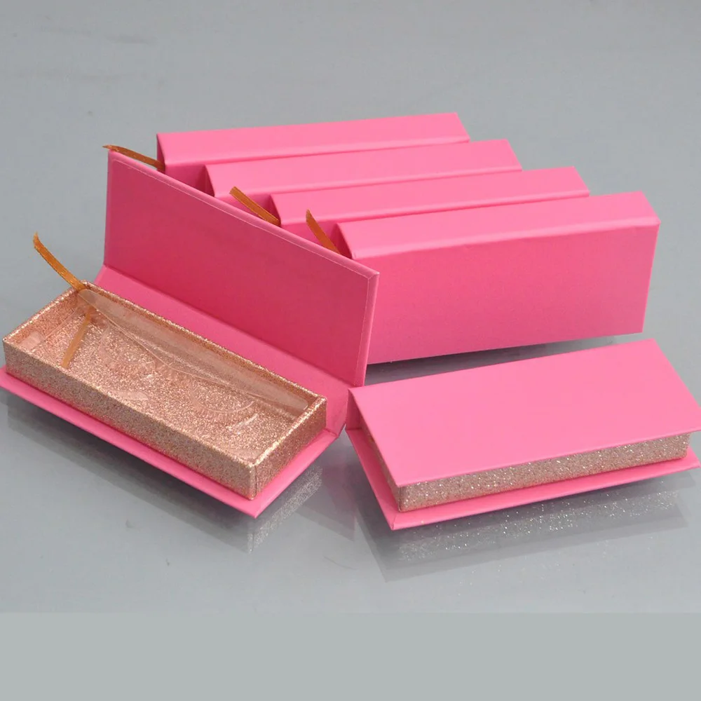 

Wholesale Eyelashes Box Package Lash Boxes Package Custom Rectangle Red Rose Gold Mink Lashes Makeup Storage Case bulk Vendors