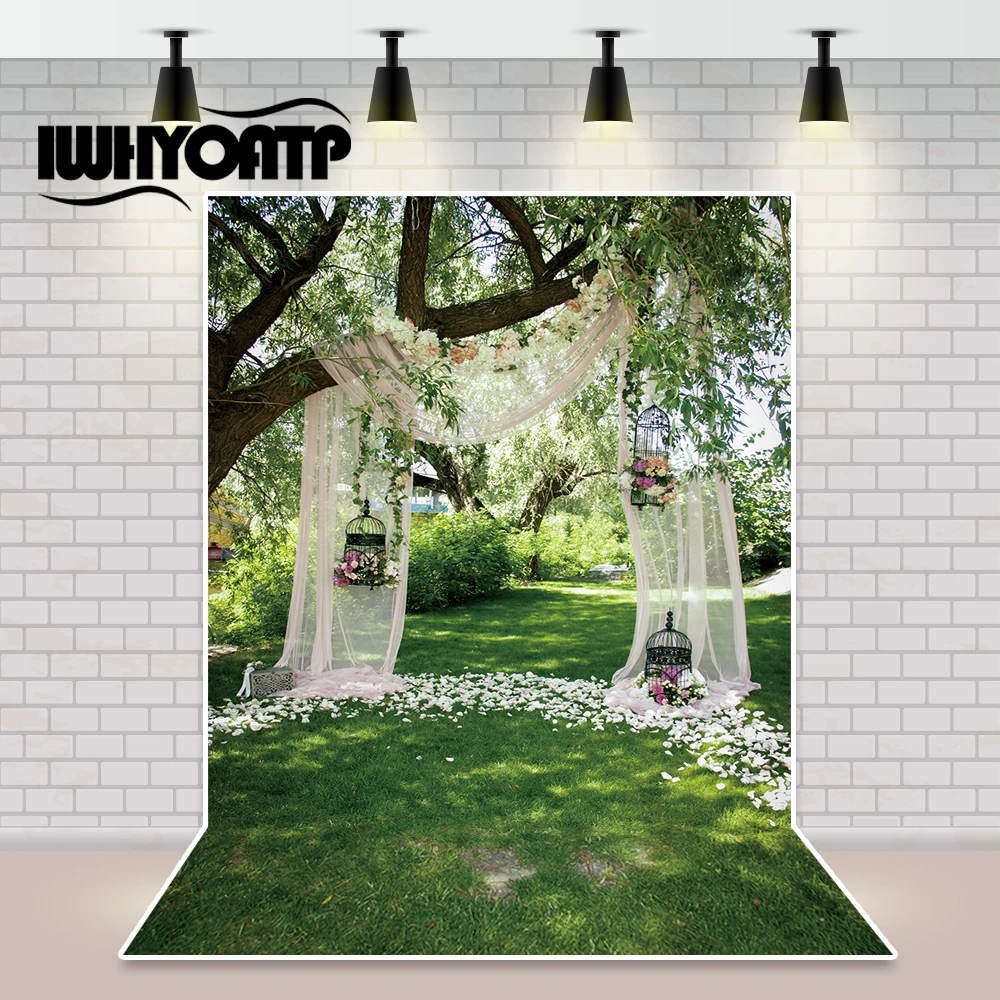 Виниловый фон для студийной фотосъемки с изображением цветов и занавески на