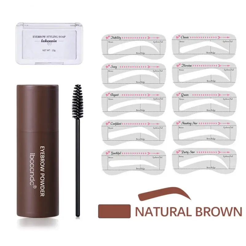 

New Eyebrow Shaping Kit Stamp Eyebrow Pencil 5 Pairs Brow Stencils Kit Pen Cosmetics Waterproof Natural Color Eye Makeup Tools