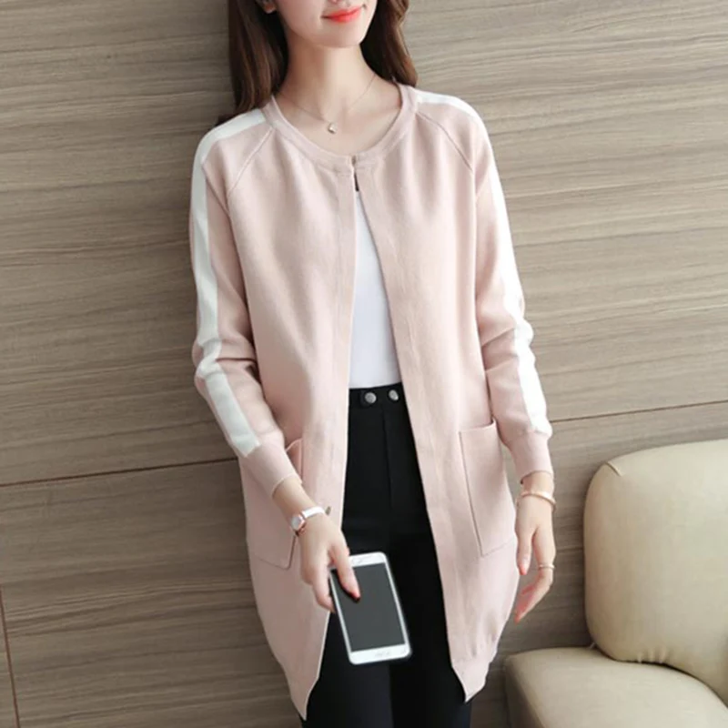 

Женский длинный кардиган, вязаный кардиган с длинным рукавом, весна-осень 2020