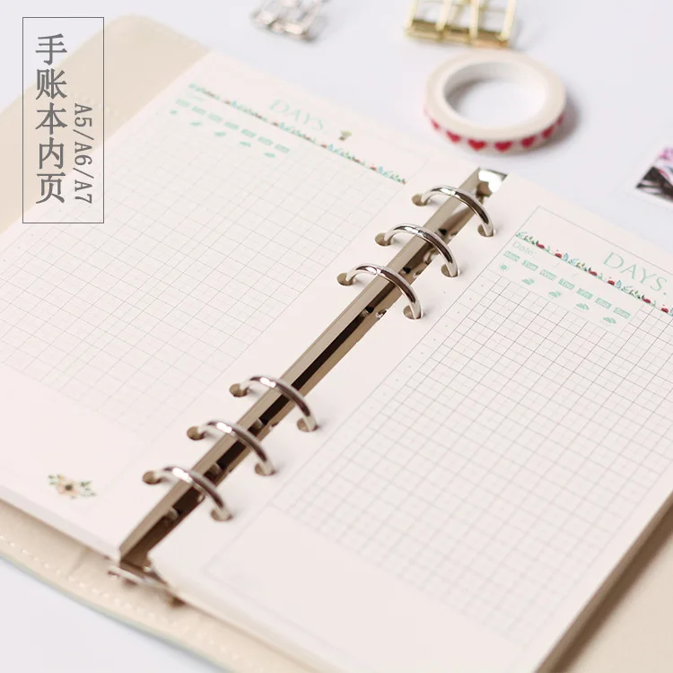 Красочные офисные школы 6 отверстий заправки Внутренней бумаги ядро для binder