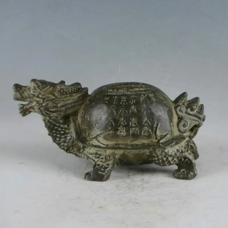 

Rare Chinese Bronze Handwork Carved Dragon Turtle Statue Collection Ornaments Statues for Decoration Figurines