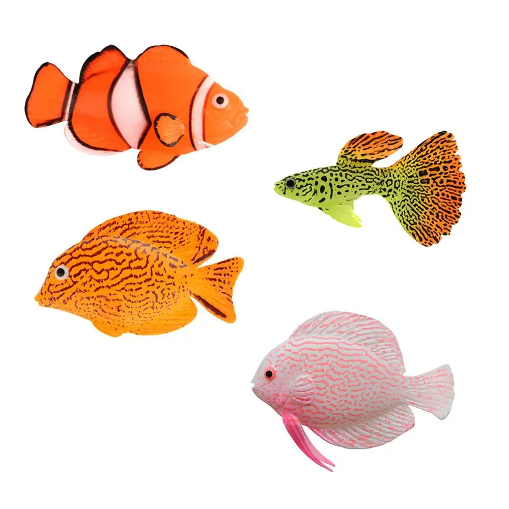 Светится в темноте искусственный аквариумная Золотая рыбка украшение аквариума