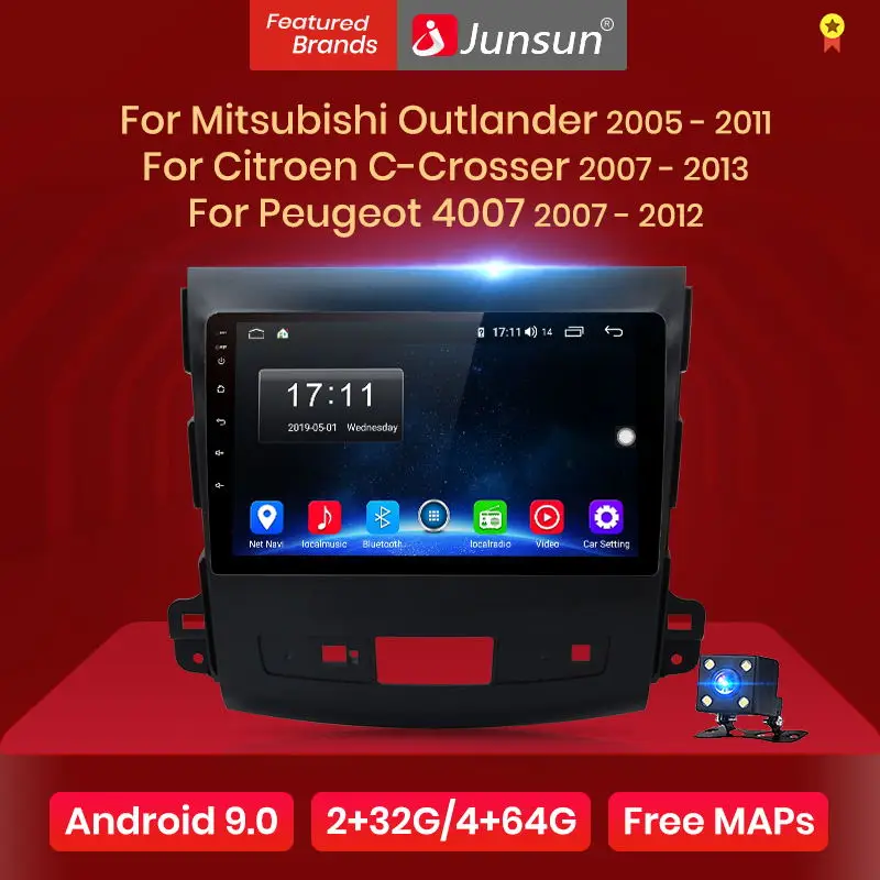 Junsun 2G + 32G Android 10 0 для Mitsubishi Outlander xl 2 2005 2011 4007 Авто din Автомобильный Радио плеер Bluetooth