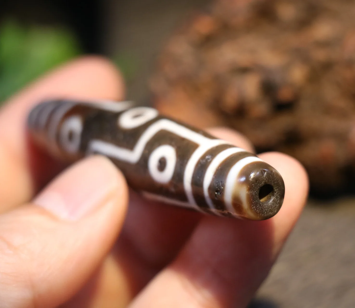 Коллекционное сокровище Magic Energy Тибетский Старый Агат 9 глаз Королевство длинные