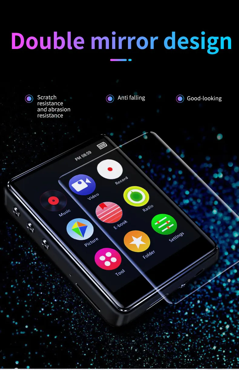 Новый IQQ X62 Bluetooth MP3-плеер музыкальный плеер с сенсорным экраном металлический HiFi