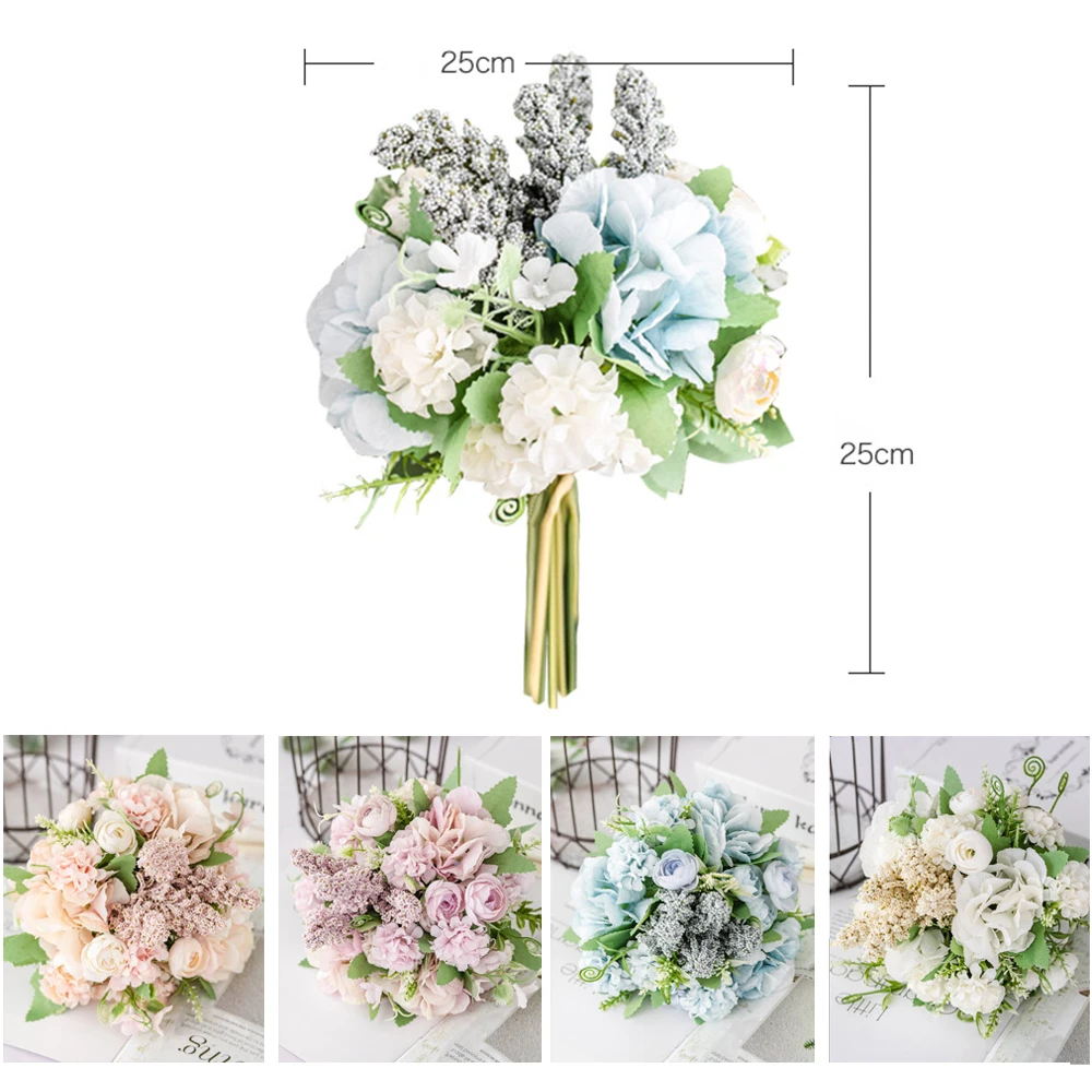 

1 Bundle Combination Artificial Flowers Wedding Bouquet Holding Flowers Home Decor Party Table Centerpieces Decor