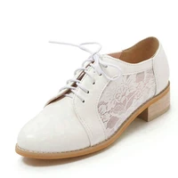 women oxfords new vintage lace up flat oxfords for women big size 34 44 ladies casual flat oxford shoes elegant brogue oxfords