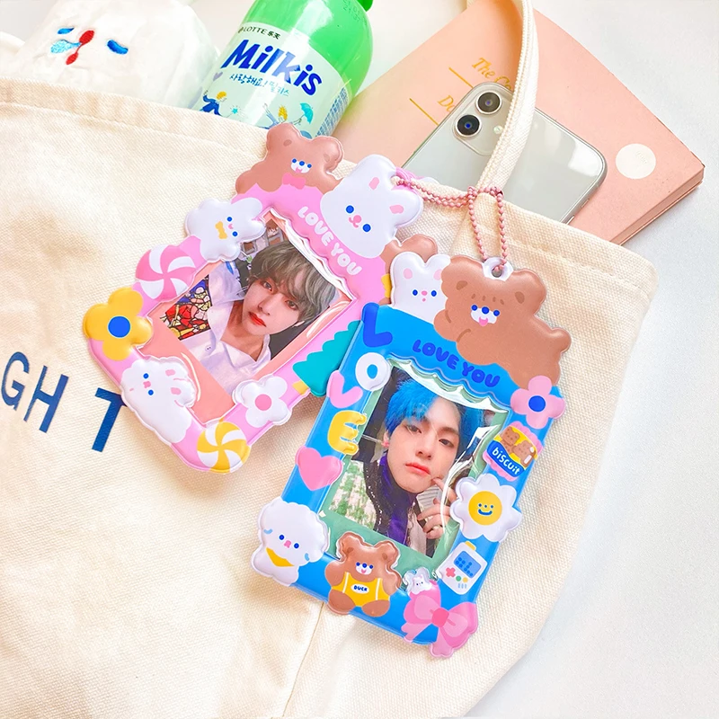 

Kawaii Bunny PVC Card Holder Office Business Card Cute Credit Card Holders Bank ID Holders Badge Child Bus Card Cover Case
